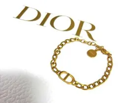 正規✨DIOR ゴールド メタル チェーンブレスレット レディース ロゴ
