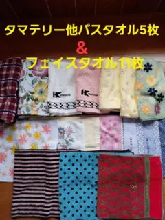 大特価!バスタオル5枚&フェイスタオル11枚&ホコモモラハンドタオルセット