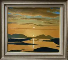 八福】 加藤東一「長良川 鵜飼」高級工芸画 岩絵具風仕上 複製品 工芸