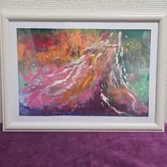 ☆障害者アート☆タイトル 「ドビュッシー・塔」アクリル絵の具 抽象画