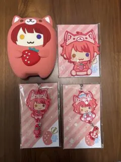 すとぷり　莉犬くん　グッズ　シリコンポーチ、ラバーキーホルダー4点セット