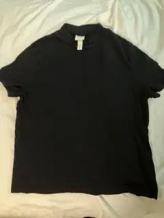 H&M ハイネック 半袖 Tシャツ ブラック S