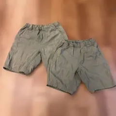 無印良品　子供用カーキ ハーフパンツ 2枚セット