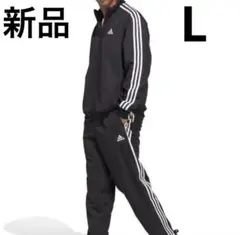 adidas アディダス 新品 メンズL ジャージ上下 ブラックのサムネイル