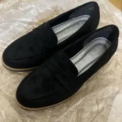 22.5cm パンジー　シューズ ローファー 3E スエードブラック