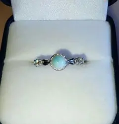 天然石ラリマーの小粒のリング