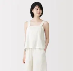 無印良品　婦人　二重ガーゼ　ドットドビー　タンクトップ　ホワイト　Mサイズのサムネイル