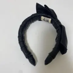 ブラックレザーリボンヘアバンド