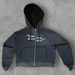 Antimid アンチミッド　ダブルジップパーカー　ブラックネイビー　短丈　希少