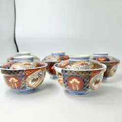 蓋付 煮物椀 5客セット 金彩 染付 和食器のサムネイル