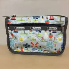 LeSportsac 中型ポーチ 花と風車プリント