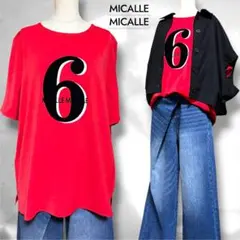 ♥️新品未使用♥️MICALLE MICALLEナンバーロゴ半袖トップスレッドフリーのサムネイル