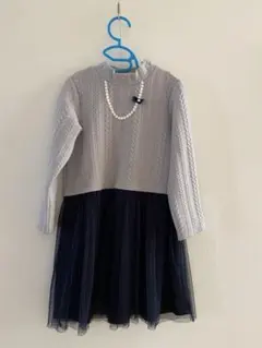 3can4on ワンピース 120cm グレー・ネイビー