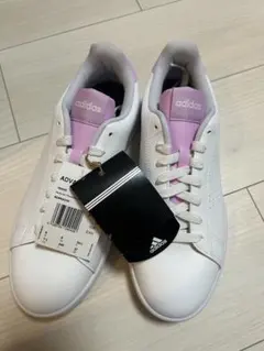 adidas ADVANTAGE ホワイト　ピンク　24.5cm