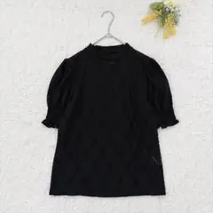 アビトーキョー　パフスリーブブラウス　F 黒　総レース　大人可愛い　上品　夏のサムネイル