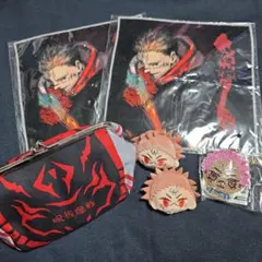 呪術廻戦　両面宿儺　ハンカチ　ポーチ　ジュエリーマスコットセット