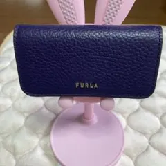 FURLA 紫色 レザー キーケース