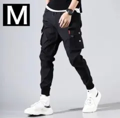 カーゴパンツ ブラック ストリートワークパンツ メンズ 韓国 Mサイズ　12