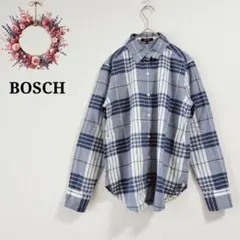 ボッシュ◇チェック柄 長袖シャツ カジュアル アメカジ コットン ネイビー 38