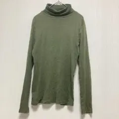 コンフォートベーシック ハニーズ タートルネックTシャツ カーキM 綿100％