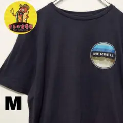 usa古着 MERREL メレル 半袖Tシャツ　M　両面プリント　ネイビーのサムネイル