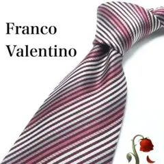 【大特価】Franco valentino ネクタイ 紫 ピンク ストライプ