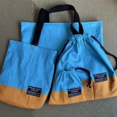 レッスンバッグ　上履き袋　体操着袋　巾着　4点　男の子　入学セット　シンプル