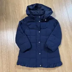petit main ネイビー フリル裾 ダウンコート　120