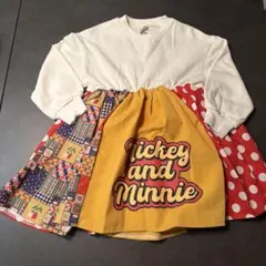 110 ミッキー ミニー ワンピース 長袖 新品未使用 120 ディズニー