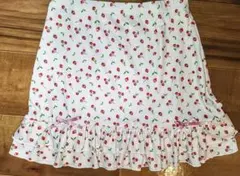 ROMWE チェリー柄 フリル付きミニスカート S