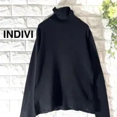 新品 INDIVIタートルニット インディヴィ ニット黒