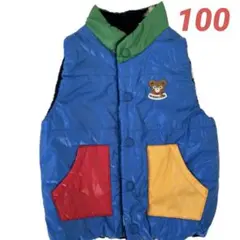 ミキハウス　ダウンベスト　フリース　100 リバーシブル　美品