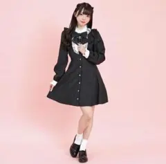 SecretHoneyアクセサリーリボンレースフリルワンピース ストライプ