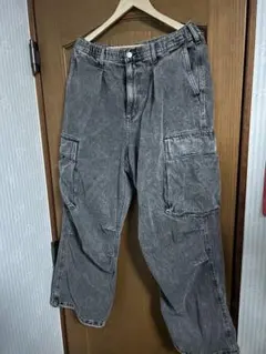 【MONO-MART】ヴィンテージ加工ワイドデニムパンツ