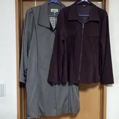 シニアアウター　おばあちゃんの服　コート　ブルゾン　15号　大きめ　まとめ　中古