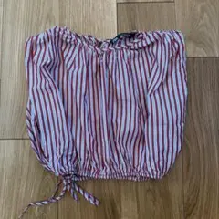 ZARA ストライプ柄 ブラウス 半袖のサムネイル