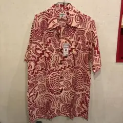 新品　アロハ　幾何学　赤　XL（アメリカンサイズ）made in Hawaii
