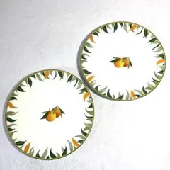 美品 vintage オレンジデザイン　1980年代　中皿 ケーキ皿のサムネイル