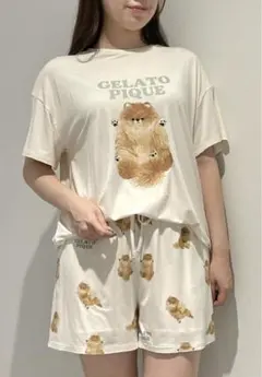 【新品】ジェラートピケ　ドッグワンポイントTシャツ& ドッグ柄ショートパンツ