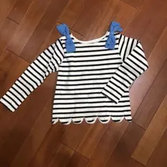 プティマイン　新品同様　ボーダー　リボン　ロンT