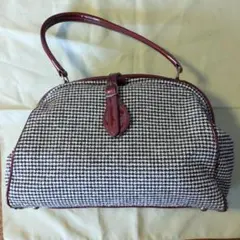 最終再値下げ美品BASARATYOハンドバックvintage千鳥格子エナメル