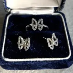 訳ありmade in Italy silver バタフライ ピアス リング