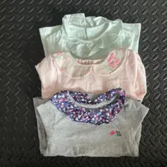 ベビー服 Tシャツセット 3枚組　襟付きトップス　　　女の子達　90サイズ
