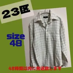 23区 オンワード樫山 シャツ ブラウス チェック 長袖 size48ホワイトのサムネイル