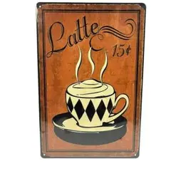 アンティーク風看板 レトロ アメリカ雑貨 喫茶店コーヒー インテリア ラテ