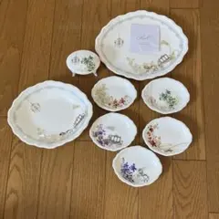 花柄陶器プレートセット