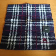 最終値下げ　Burberry ノバチェック　ネイビー　タオルハンカチ　新品