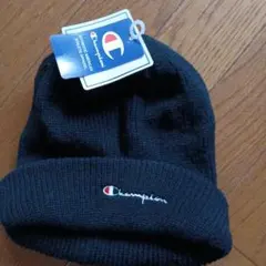 Champion ブラック ニット帽 新品タグ付き