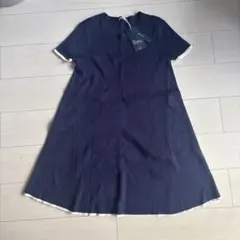 ZARA ネイビー 半袖ニットワンピース