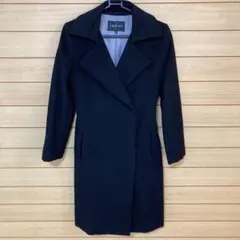 INDIVI インディヴィ カシミヤ100%コート 黒 ベルト付きロングコート